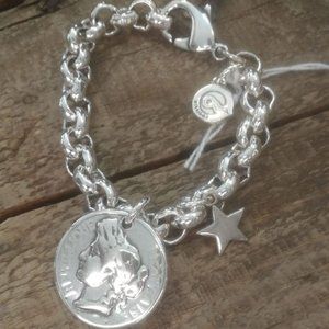 coolskin Coin & Star Rolo Chain Bracelet